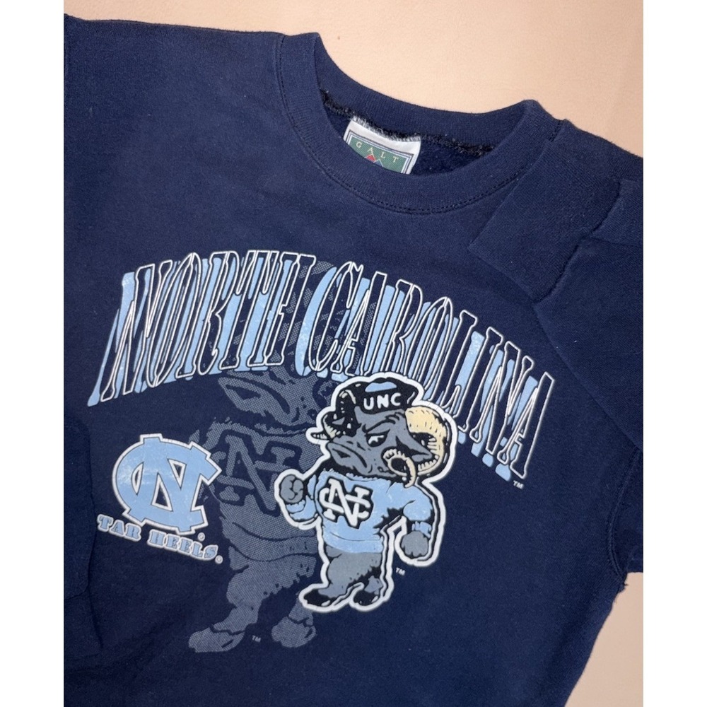 VTG 90's UNC North Carolina Tar Heels Crewneck Sweatshirt Kids Large 14-16‎ USA